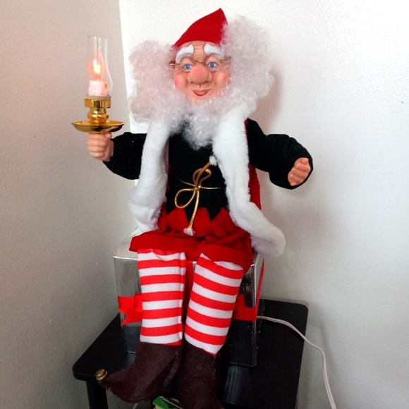 Vintage Christmas Telco Motionette Elf Sitting Light Up Animated Santa 1… - Picture 1 of 16